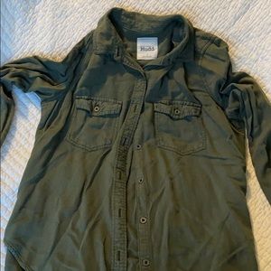 COPY - hunter green button down blouse
